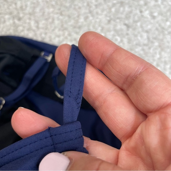 Lands End Tankini Set Navy Blue Sz 8 Cinch Ruched Vacation Beach Cruise Swim - Picture 12 of 15